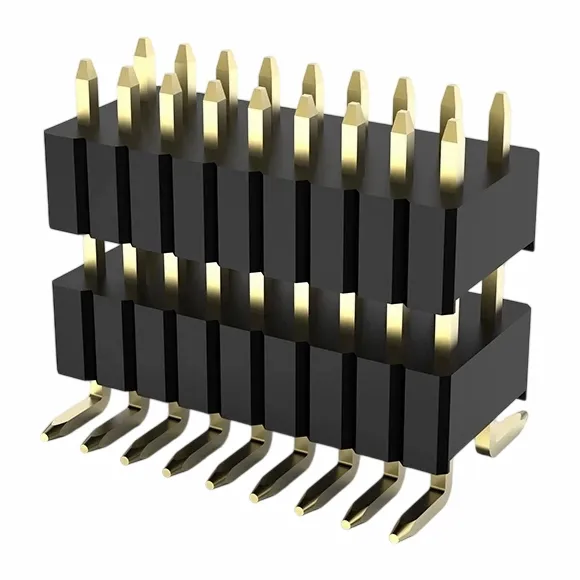 1.27x2.54mm щифт заглавка двоен ред двойна пластмасова SMT