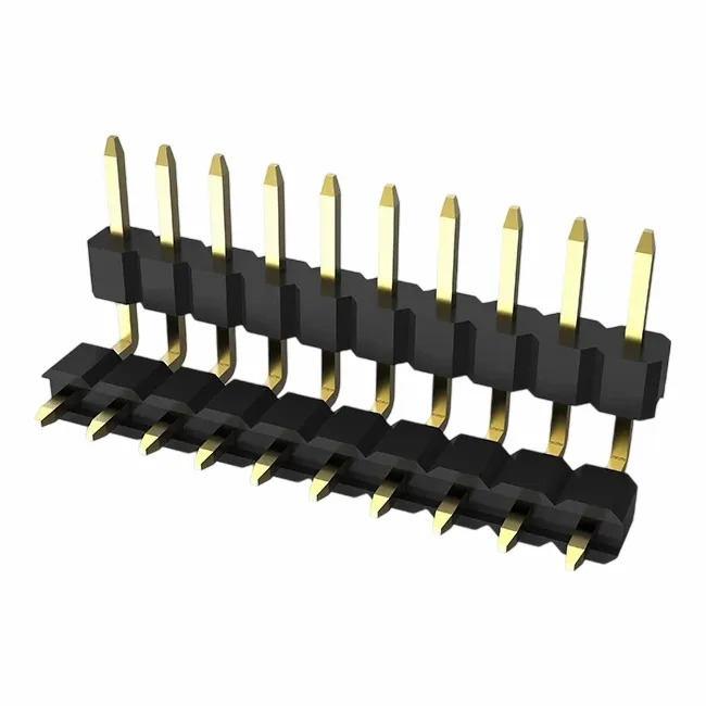 2.0 мм заглавка на щифта с един ред двоен дистанционер на десен ъгъл потапяне