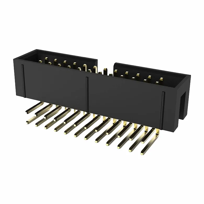 2.54 мм заглавка на кутията двоен ред десен ъгъл потапяне