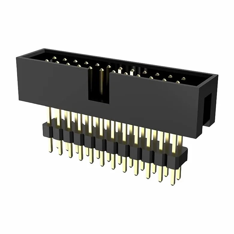 2,54 мм заглавка на кутията двоен ред направо