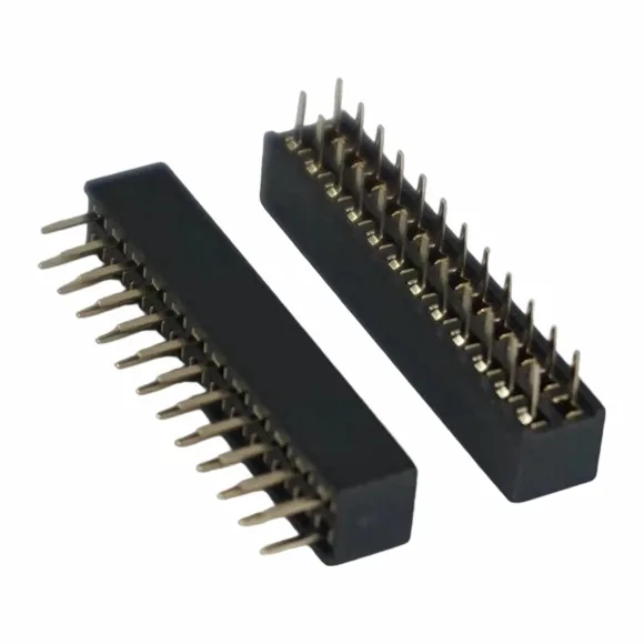 2,54 мм женска заглавка двоен ред направо u тип