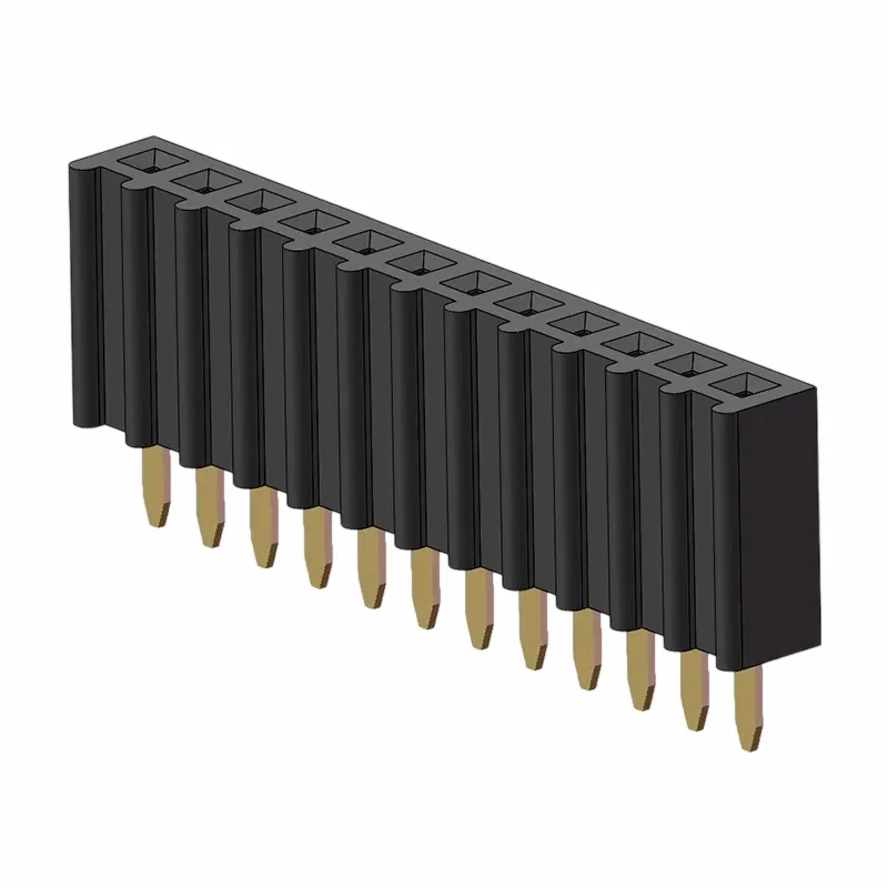 2,54 мм женска заглавка Единичен ред направо o тип