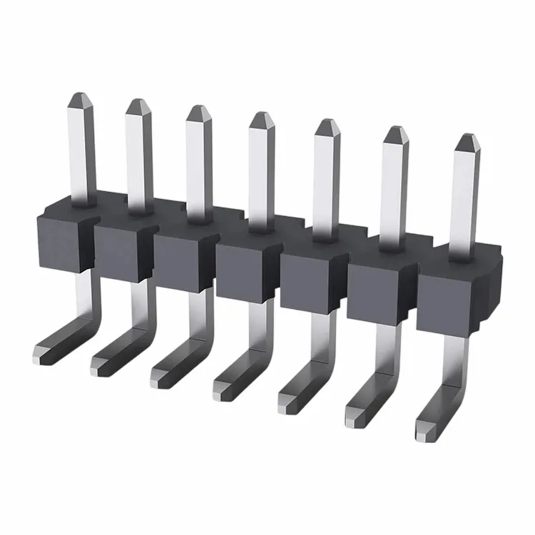 3,96 мм щифт заглавка с един ред десен ъгъл потапяне